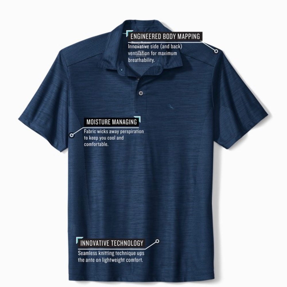 NWT Tommy Bahama Palm Coast IslandZone® Polo “Ocean Deep” color XL